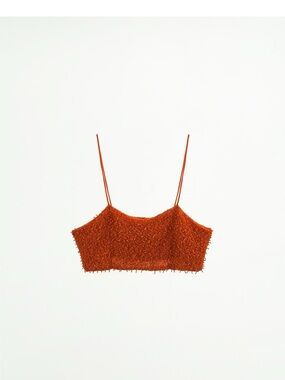 Zara beaded Orange  Cropped Cami